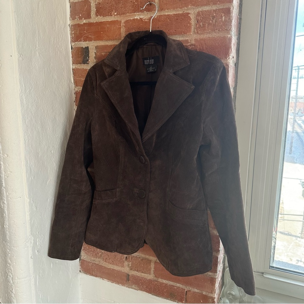 Vintage Brown Suede Blazer Jacket